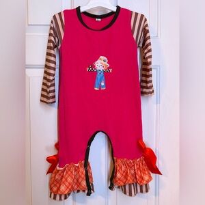 Pink and Brown scarecrow one piece
